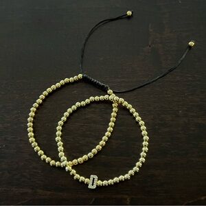 Gold Beaded Adjustable Bracelet